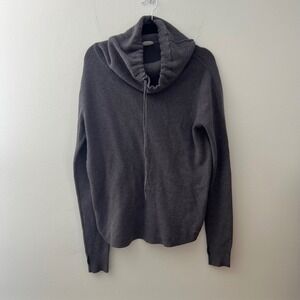 Athleisure by Sioni Gray Cowl‎ Neck Thumb Hole Knit Sweater